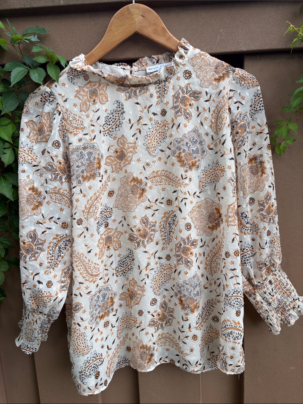 Paisley Cream Blouse -lined